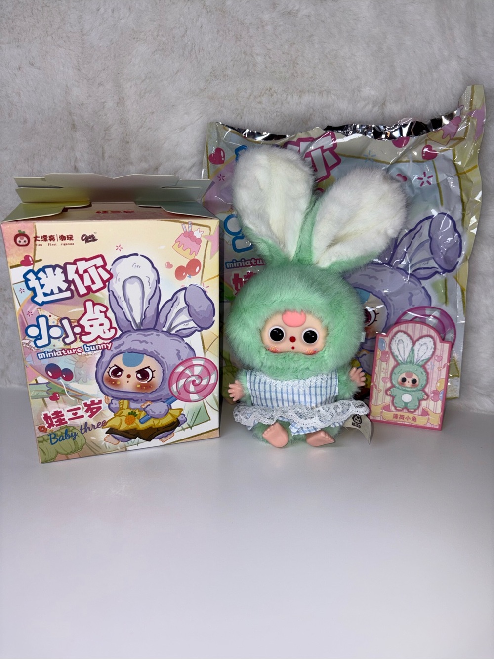 Baby Three Miniature Bunny Confirmed Peppermint Bunny Blind Box